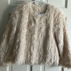 CAbi Cream Faux Fur Kids Jacket